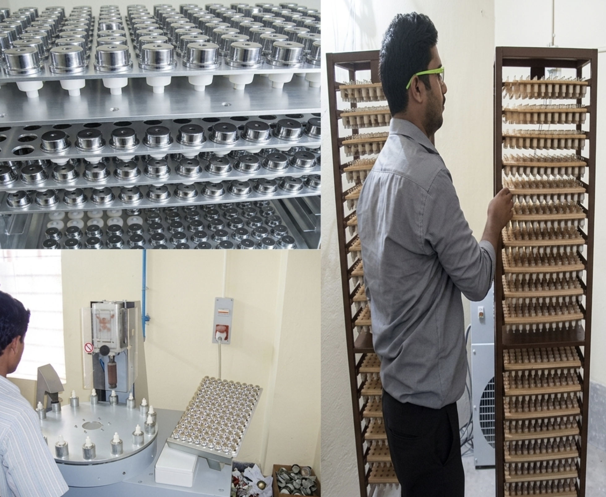 Minco India probe assembly worker at press machine